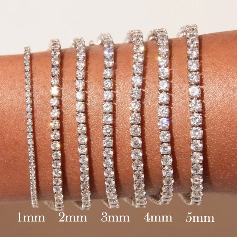 1-5MM Certified VVS1 Round Cut Moissanite Tennis Bracelet