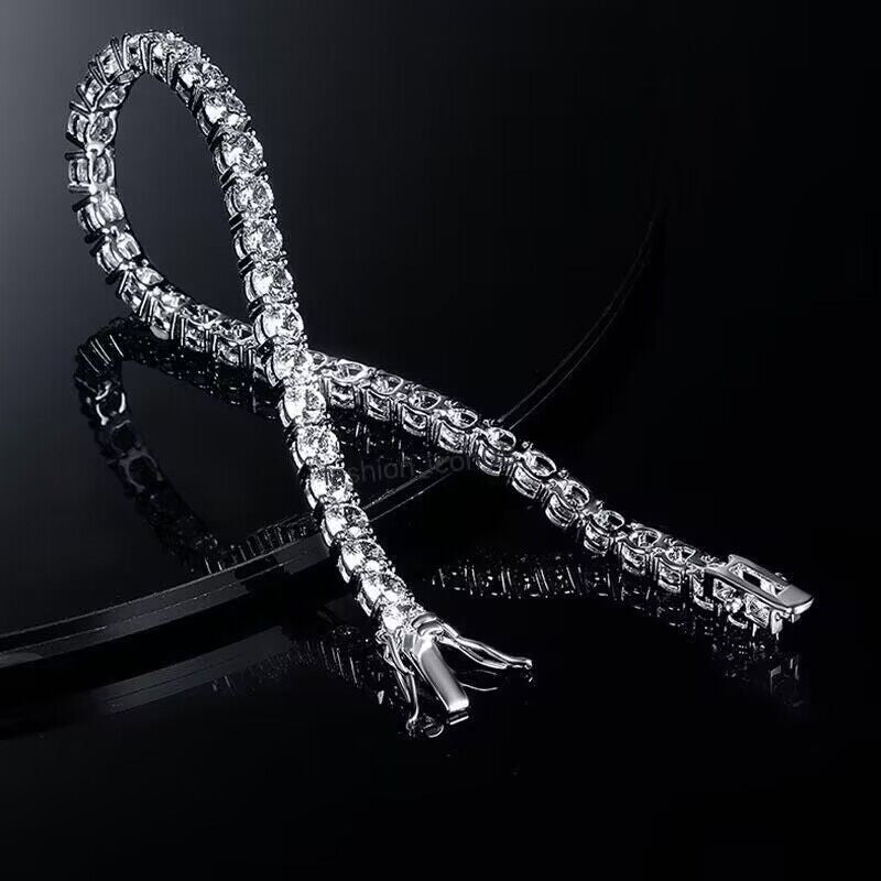 1-5MM Certified VVS1 Round Cut Moissanite Tennis Bracelet