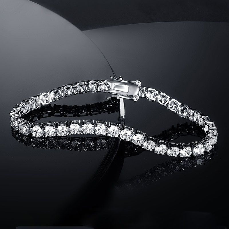 1-5MM Certified VVS1 Round Cut Moissanite Tennis Bracelet